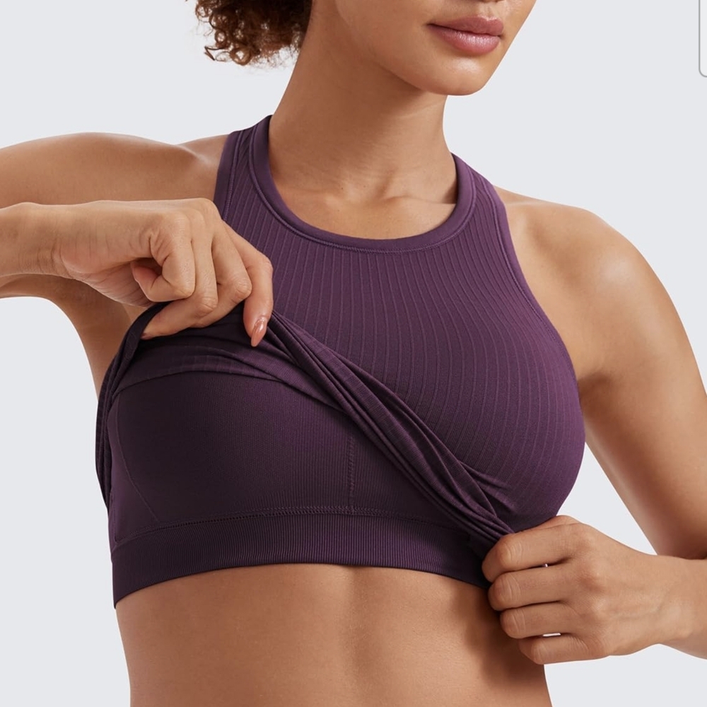 NWOT Women's Purple Ribbed Racerback Athletic Tank Top XXS - Picture 4 of 4